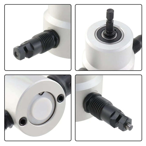 Double Head Metal Sheet Nibbler Cutter For Drill Attachments with dual head detailed view, DIY Friendly Paperboard Package Included.