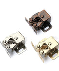Five Pack Twin Roller Cabinet Door Catches With Screws For Home Furniture, Double Roller Closet Latch Hardware in three finishes