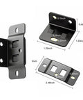 Heavy Duty Stainless Steel Corner Brackets For Wood Furniture L Shape Joint Braces Black Set Of 16 shown with measurements