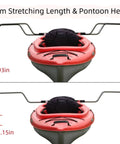 Kayak Stabilizers Package With Hard Outrigger Floats Adjustable Stabilizer System for Fishing Kayaks showing length and height adjustment