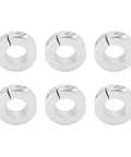 Six Piece Lightweight Aluminum Alloy Shaft Collar Set Clamping Lock Rings To Fix Shafts And Bits With Anti Rust Coating Good For Garage And Workshops Where Stability Matters Most This Quality Kit Keeps Hardware Locked Firm Without Loosening Giving Safe, six aluminum collar rings on white