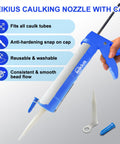 All In One Caulk Gun Kit With No Drip Silicone Caulking Gun And Caulking Tools For Kitchen And Bathroom Sealing with nozzle
