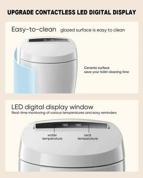 Real Deal Auto Sensor Smart Toilet With Integrated Bidet Warm Water Spray Dryer Badass Flush Design Low Flow Bowl Super Quiet Soft Close Zero Hassle Maintenance