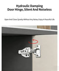 2 Pack Detachable Stainless Steel Full Overlay Cabinet Hinges With Hydraulic Soft Close Damper installed in kitchen cabinet