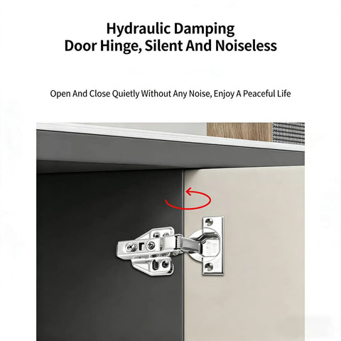 2 Pack Detachable Stainless Steel Full Overlay Cabinet Hinges With Hydraulic Soft Close Damper installed in kitchen cabinet