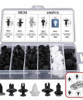 100Pcs Box Set Bumper And Fender Liner Clips Kit With 6 Sizes Push Type Retainer Fasteners for Ford Taurus E 350 Econoline