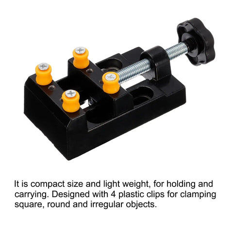 Compact bench vice from 37 Piece Hand Drill Set With Micro PCB Bits 0.1mm To 1.0mm And Mini Twist Bits 0.5mm To 3.0mm Pro Grade Precision Pin Vise