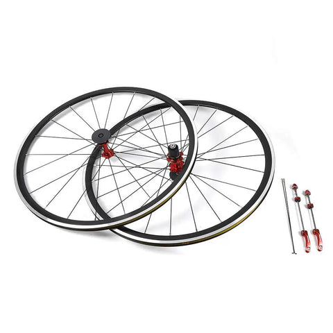 700C Road Wheelset With 7075 Aluminum Hub And Double Layer Rim, 30mm Rim Height, V Brake, with quick-release skewers included