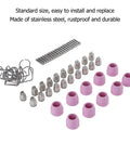 Gorgeous Glossy Plasma Cutter Torch Consumables Set For Ag60 Electrode And Nozzle With Protective Cups And Holder Rings.