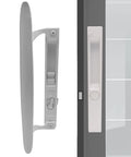 Flush Mount Sliding Glass Door Handleset Non-Keyed With Night Lock And Hook Latch, 6 5/8 Inch Hole Spacing, Fits 1 To 1 1/8 Inch Thick Doors, Non-Handed White Diecast, Durable Construction For Long Lasting Use And Smooth Operation