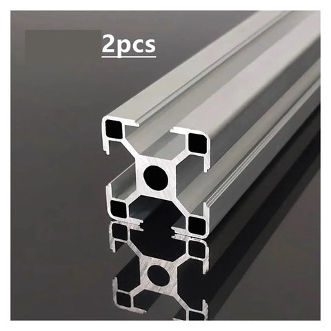 Top Shelf 30By30 CNC Aluminum Extrusion Profile Pair Smooth Linear Rail Mount For 3D Printers And Laser Cutters, silver anodized finish.