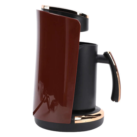Side view of Turkish Coffee Maker Machine 550W Electric Pot With Cup For Rich Turkish And Greek Coffee, Quick Heat Brew Like a Boss
