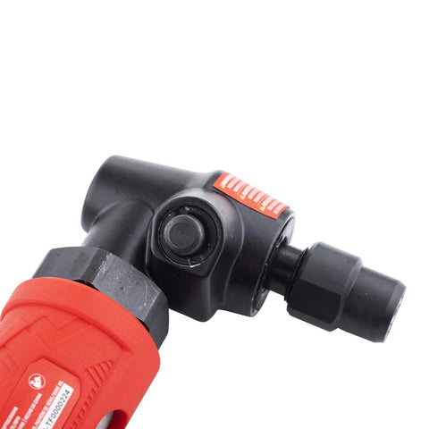 Close-up of One Quarter Inch Angle Die Grinder With Spindle Lock 21,000 RPM High Speed Workhorse For Tight Spots Angled Head