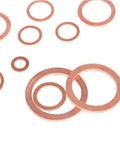 Copper Sealing Washers Set 165 Pieces Metric Flat Ring Copper Washers Assortment Eight Sizes M6 M8 M10 M12 M14 M16 M18 M20