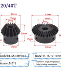 Bevel Gear 1.5 Module With 1 To 2 Ratio And 40 Teeth Great For DIY Projects 15 To 30 And 20 To 40 Tooth Options Steel Inner Hole 8 To 15 mm