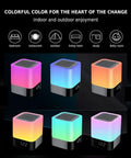 5 In 1 Night Light Bluetooth Speaker MP3 Player Digital Alarm Clock With Touch Control And Color Dimmable LEDs display