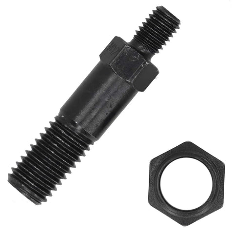 Black steel mandrel and nut from Built Different Rivet Nut Setter Kit With Quick Swap Mandrels and Drill Adapter Handle.