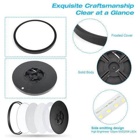 Exploded view showing components of Two Pack LED Flush Mount Ceiling Lights 12 Inch 24W Ultra Bright Flat Black Modern Fixture