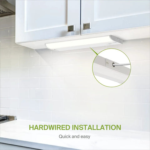 Under Cabinet LED Lighting 18 Inch Dimmable Hardwired Kitchen Light 8 Watt 715 Lumens With Three Color Temperatures installed