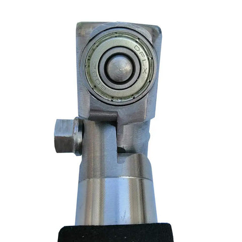 Close-up of rotatable spindle head on Handheld Bowl Sander For Wood Turning On Lathe with metal and bearing detail visible.