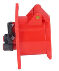 Heavy Duty Industrial Concealed Power Outlet IP44 Wall Socket PC Brass Red Commercial Grade Electrical Jack side view