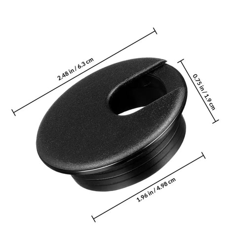 Sturdy Round Plastic Cable Grommet Kit With Easy Tool-Free Installation Covers Desk Cord Holes For Home And Office Cable Management Wear Resistant 10 Pack, black 2.48 in