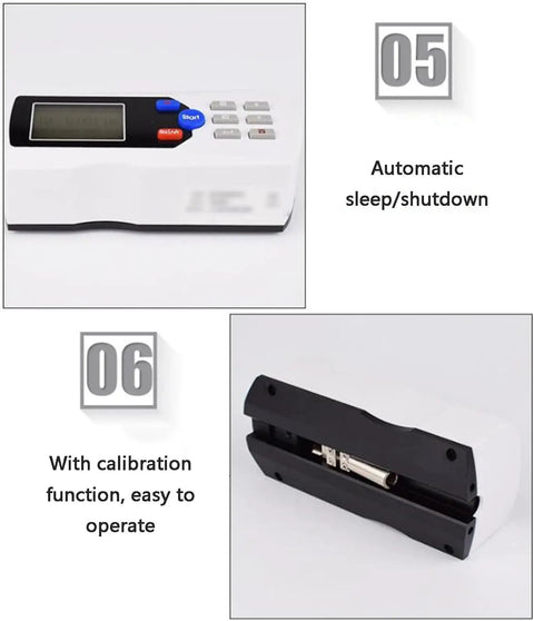 Handheld Surface Roughness Tester With LCD Display And Diamond Probe, 0.001 Micron Precision Profilometer For Metal Surfaces, Rechargeable, Pro-Grade Readouts For Planes, External, Bore, Grooves, And Tapered Surfaces, automatic sleep/shutdown and calibration
