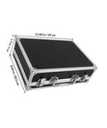 Lockable Aluminum Alloy Toolbox With Ergonomic Handle Rock Solid Portable Storage Case For Mechanics And Builders Multi Purpose Workgear angled view showing dimensions and secure latches.