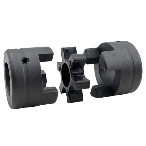 1 Inch Bore Flexible 3 Piece L Jaw Coupling Set With Rubber Spider, HT250 Cast Iron for Wood Processing and Log Splitters
