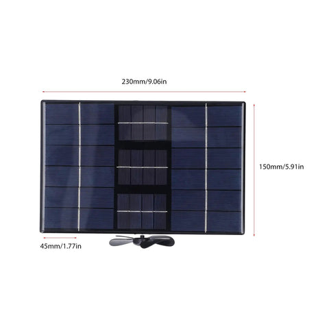 Badass Solar And Wind Power Generator For Electric Bikes Features Tough Aluminum Construction Shockproof Build solar panel with fan, 9.06x5.91in