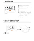 Diagram of Electric Bike LCD Display Meter DPC11 Cycling Computer With UART Protocol and 5 Pin Waterproof Plug features.