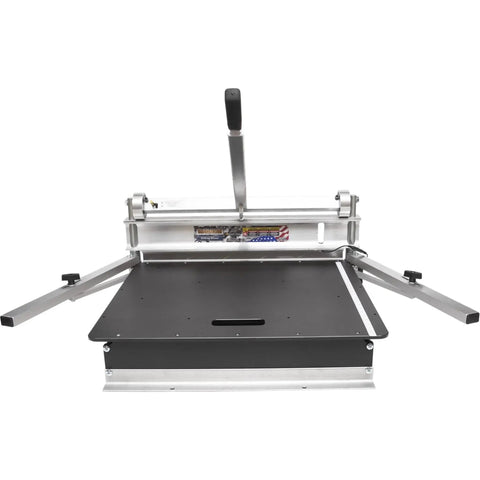 Heavy Duty 26 Inch Siding Shear For Vinyl Clapboard Cutters With Universal Mount Brackets showing front view with cutting handle.