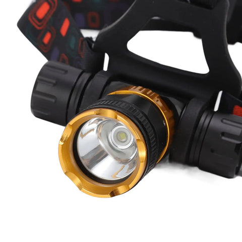 Close-up of the Lit 5000LM LED Rechargeable Headlamp For Scuba Diving With 5 Lighting Modes IPX8 Waterproof Up To 100m