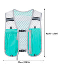 Back view of Go To Hydration Vest For Running And Trail Gear With Multiple Pockets Lightweight Hydration Backpack with dimensions.