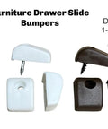 Top Notch Interior Drawer Bumpers To Keep Cabinet Doors Slam Free Strong Plastic Anti Scratch Pads With Included Mounting Hardware 10 Piece White Set For Drawers Shelves And Storage Cubbies Quick Install in different colors, showing screws included.