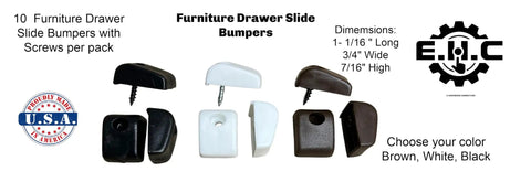Top Notch Interior Drawer Bumpers To Keep Cabinet Doors Slam Free Strong Plastic Anti Scratch Pads With Included Mounting Hardware 10 Piece White Set For Drawers Shelves And Storage Cubbies Quick Install in different colors, showing screws included.