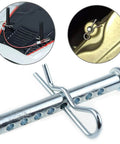 8 Hole Adjustable Clevis Pin Kit in Galvanized Steel with Porous Eye Pins and Split Pins, M6 x 50 mm, 304 Stainless Steel Shaft