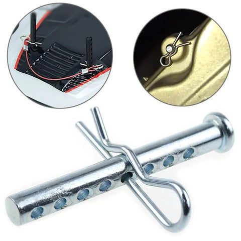 8 Hole Adjustable Clevis Pin Kit in Galvanized Steel with Porous Eye Pins and Split Pins, M6 x 50 mm, 304 Stainless Steel Shaft