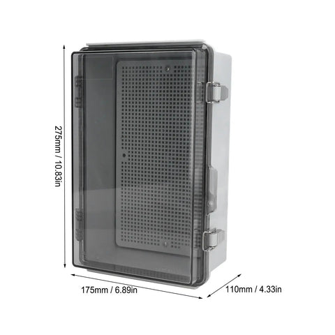 Big Abs Plastic Electrical Junction Box 175x275x110mm Waterproof Ip67 Enclosure showing side view with dimensions