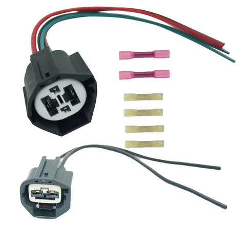 Two Pack Cooling Fan Relay Harness Connector Pigtail Kit For Ford F150 Focus Fusion Mustang Escape Taurus Lincoln MKZ MKX Mercury Milan Replacement 9U2Z14S411LB WPT1361, two wire harness connectors with crimp terminals