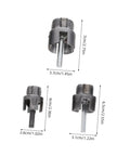 Awesome Electric Pipe Thread Cutter Kit For PvC & Metal, three drill-compatible pipe cutters in various sizes.