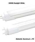 Easy Install T8 T10 T12 LED Tube Light 2-Foot 8W Replacement for 24 Inch Fluorescent Bulbs, 1120 Lumens, 5000K Daylight White, Frosted Cover