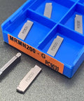 Set of MRMN200 PC9030 carbide inserts in blue case, Durable Carbide Inserts For Metal Lathe Tools, wear-resistant for CNC lathes.