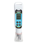 PCTSTestr 50 Waterproof Pocket PH Conductivity TDS Salinity Tester, Pro Grade 50 Series With LCD Display, 3 Point Calibration, All In One On The Go Battery Powered, Field And Lab Ready, Black waterproof pocket pH tester with cap and LCD screen