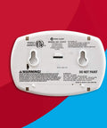 Back view of Battery Powered Carbon Monoxide Alarm With Digital Display, Peak Memory, And Loud Alert No Outlet Required For Home Safety Easy Install CO Detector CO410 White, showing mounting details.
