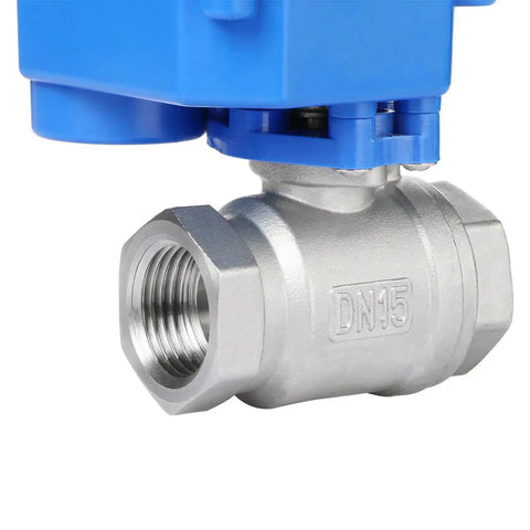 Motorized 1/2 Inch Ball Valve With Full Port 304 Stainless Steel, NSF Certified Drinking Water Safe, NPT Threads