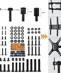 TV Mount Hardware Kit with M4 M5 M6 M8 screws and spacers for VESA compatible TVs and monitors up to 80 inches.