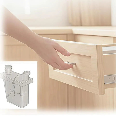 Drawer Slide Socket Replacement For 471029 And 471037 Systems shown in cabinet repair setup