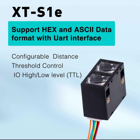 Single Point LiDAR Sensor For Drones And Robots With 0.1 To 14 Meters TOF Range 940 Nm Infrared, front view with dual lenses.