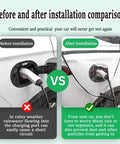 Weatherproof Magnetic EV Charger Port Cover For Ford F150 Lightning Steel Body Compatible Heavy Duty Charging Plug Protector visual comparison before and after installation.